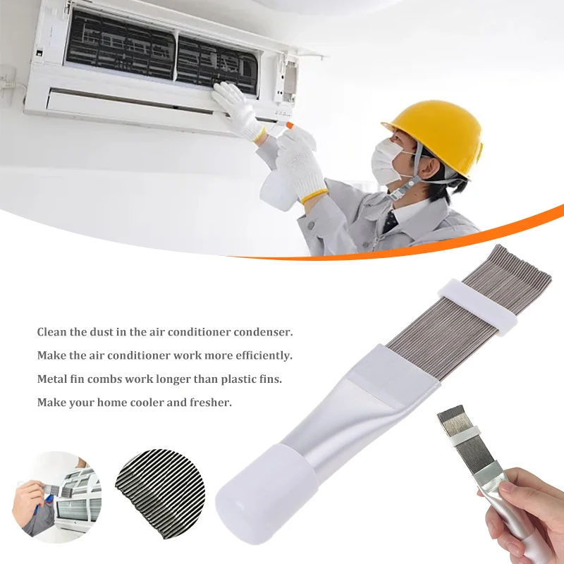 Air Conditioner Fin Comb Stainless Steel Condenser and Radiator Fin Straightener Cleaner Maintenance Tool