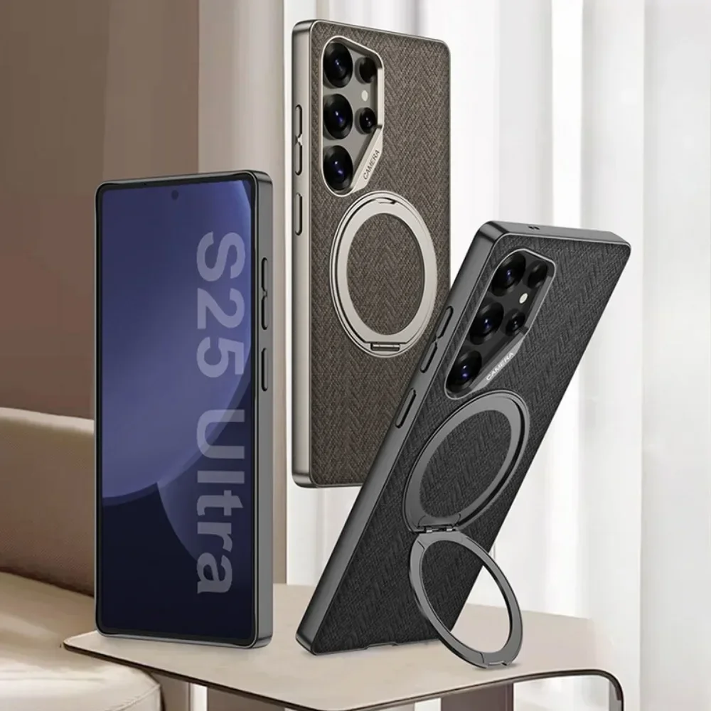 360° Rotating Ring Bracket Holder Phone Case with PU Leather Protective Shockproof Cover