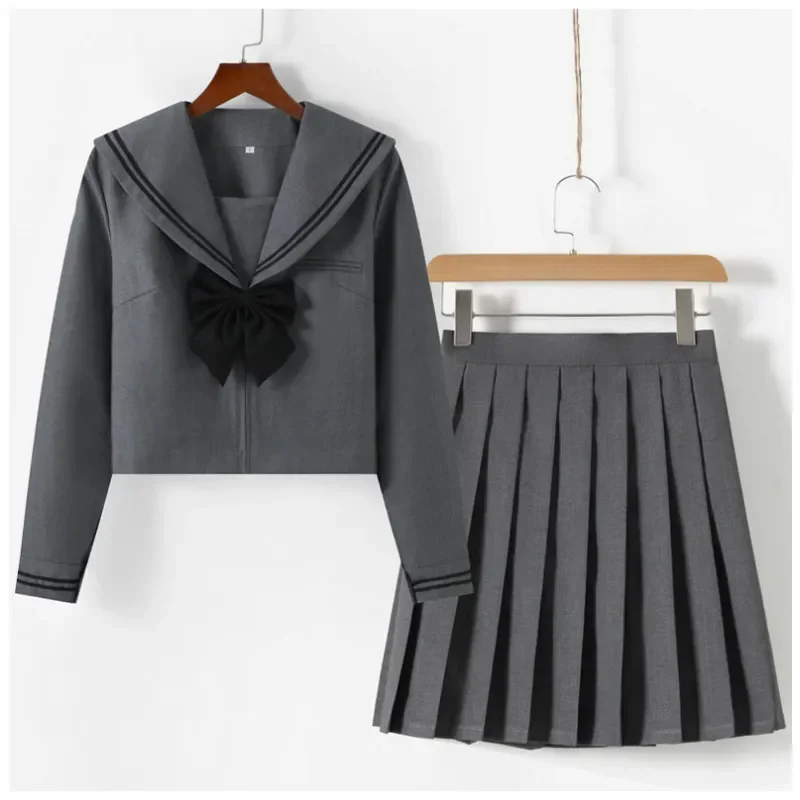 

2022 Short/long School Uniforms Sailor Costume Japanese Uniform Gray Girls Sleeve Autumn Pleated Sets Uniform