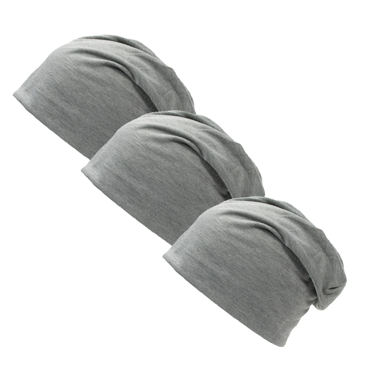 3 個ユニセックスビーニー大人用ソリッドカラープルオーバー帽子ターバン化学療法キャップ