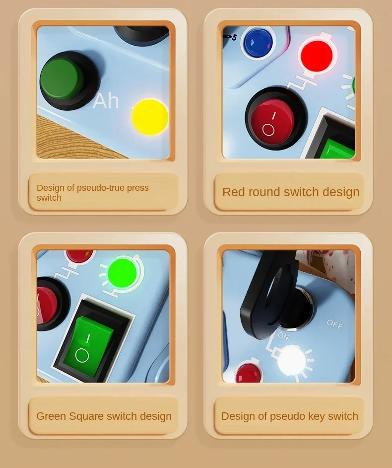 Montessori Busy Board With Led Light Sensory Educational Toy_voghion.com