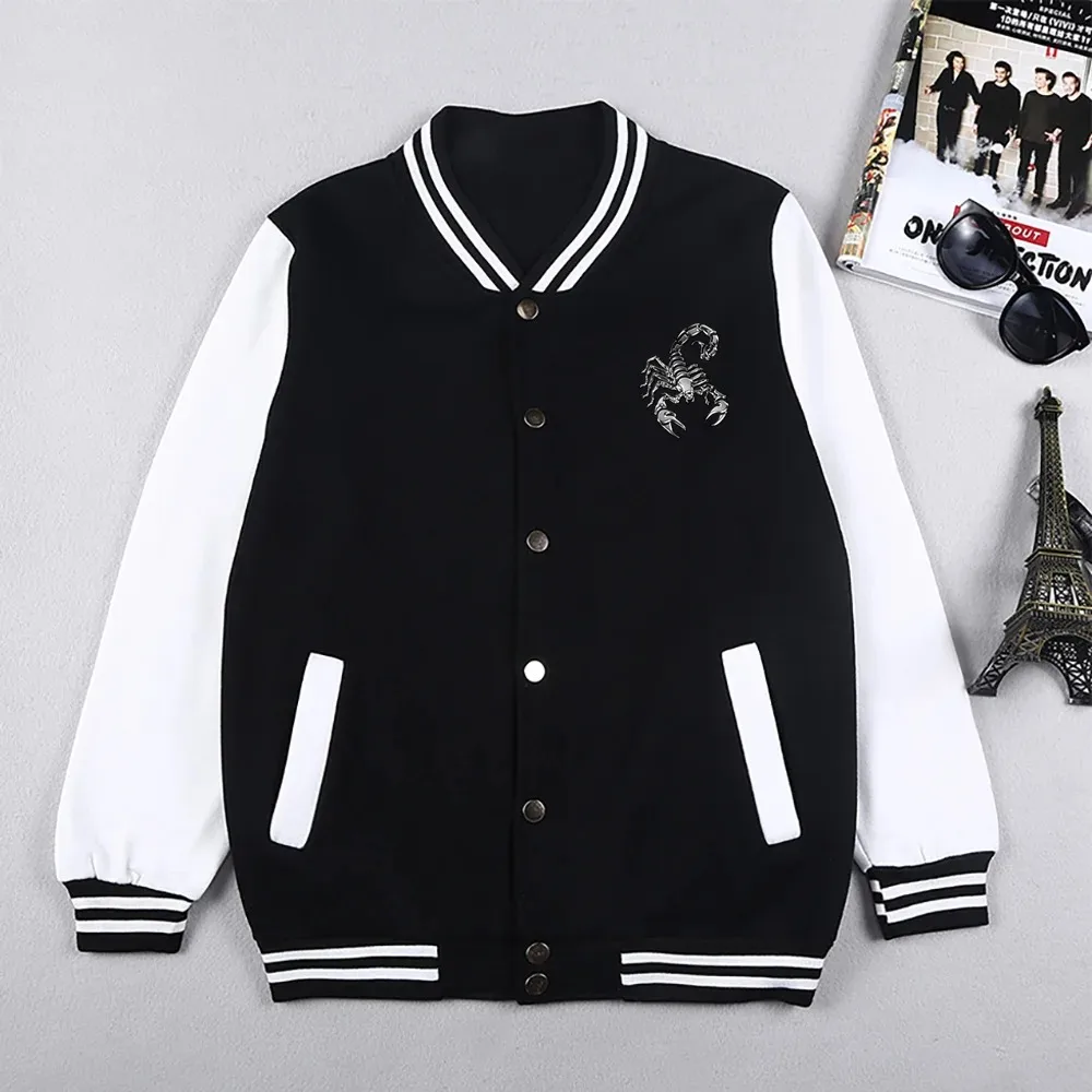 Scorpio Personality Printing Men Jackets Fashion Casual Sports Wear Baseball Uniform Comfortable Male Bomber Street Funny Coats