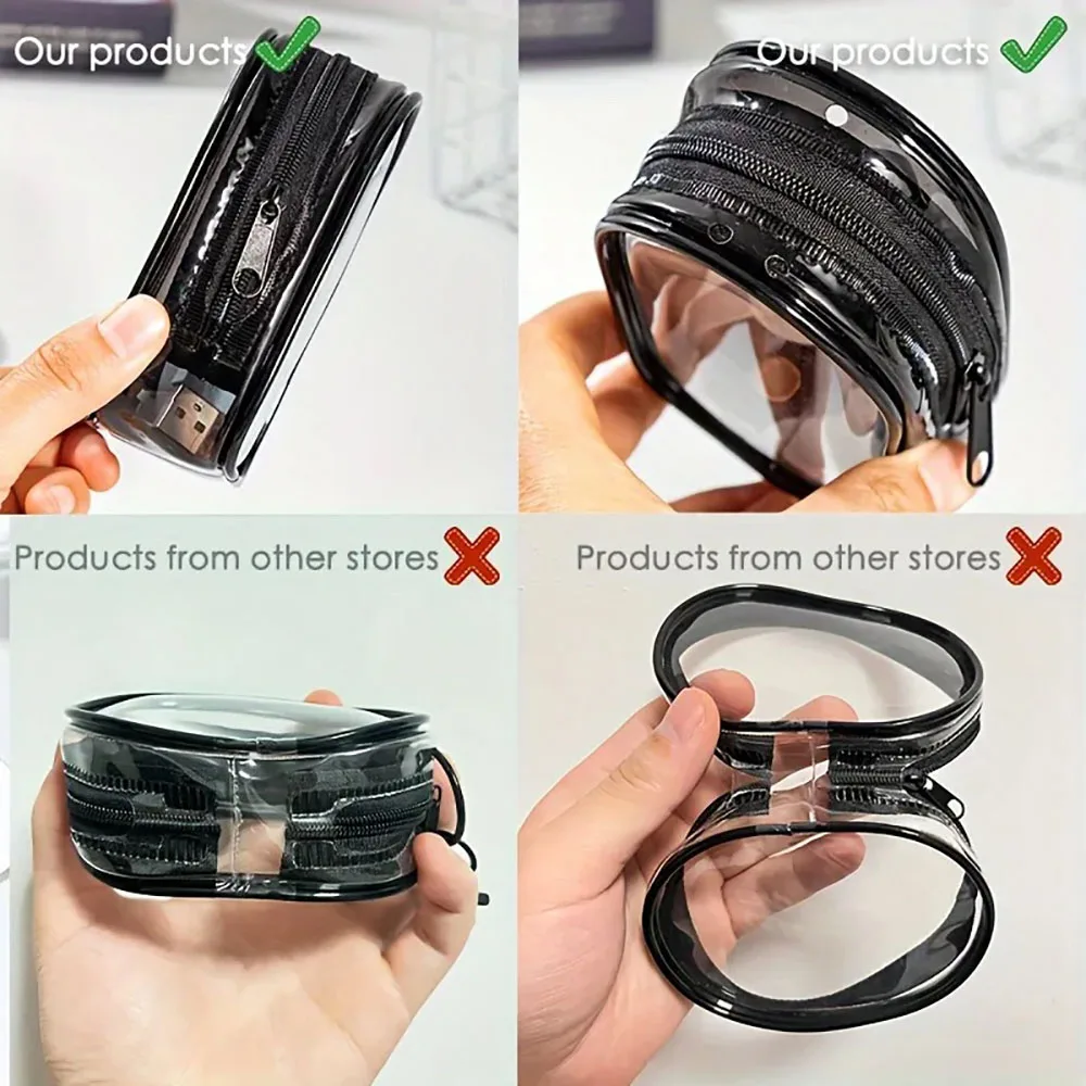 Portable Mini Zipper Headset Charging Cable Storage Bag Keychain Box Organizer For Earphones Chargers Bags As a gift Send Friend