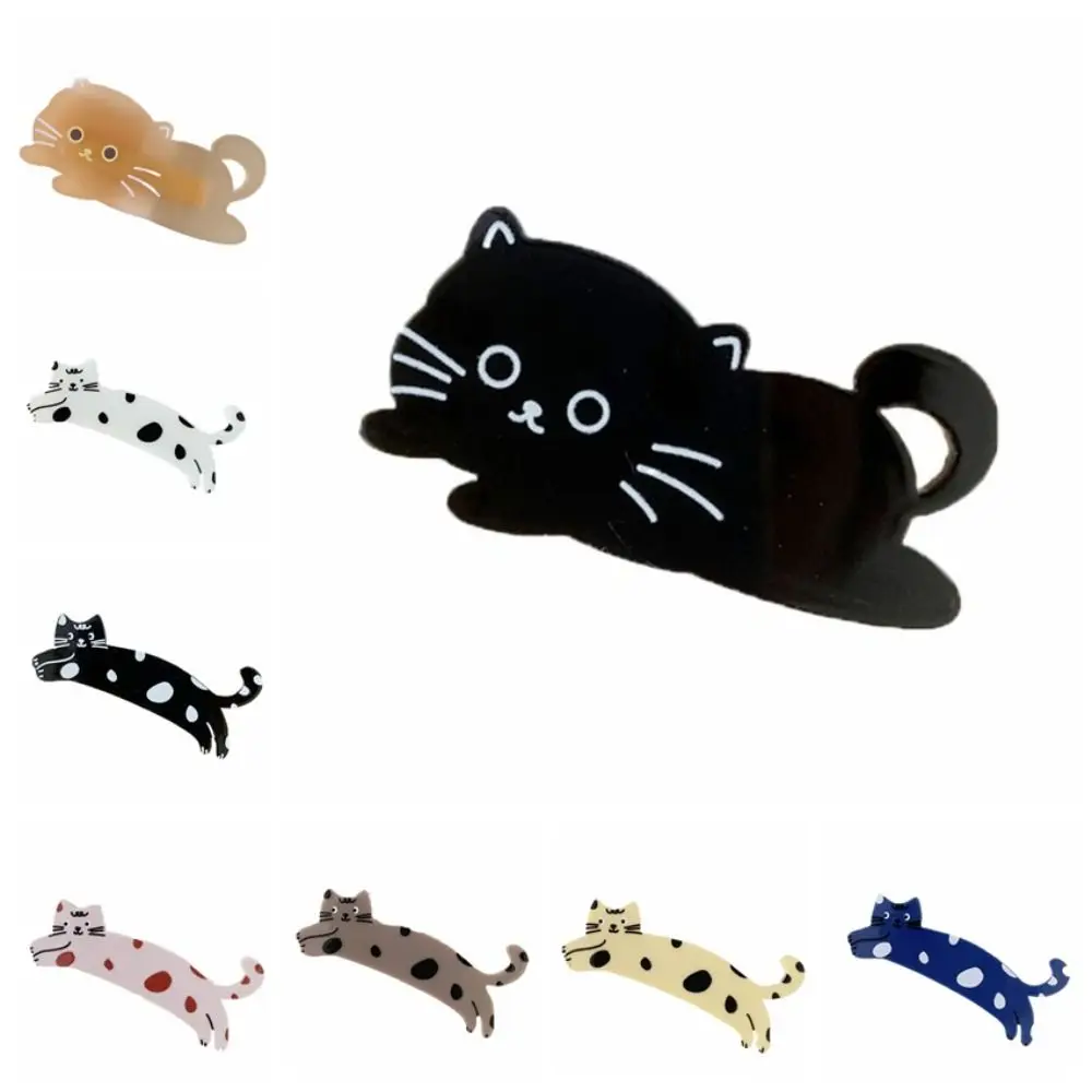 Sweet Cartoon Cat Hair Clip Pet Colorful Acetic Acid Hair Clip Korean Style Side Clip Cat Duckbill Clip Ladies