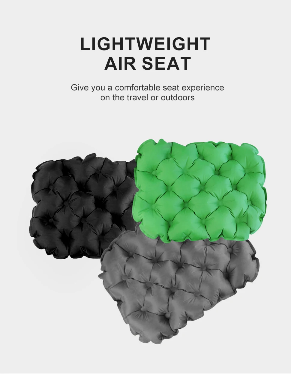 Description Picture 2 of itemWesttune Outdoor Inflatable Sitting Cushion Portable Folding Camping Mat Waterproof Elastic Seat Pad for Hiking Picnic Tourist
