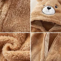 Autumn Winter Baby Jumpsuits Footed Cartoon Hooded Newborn Romper for Girls Boys Warm Plush Infant Loungewear Toddler Outfit 6