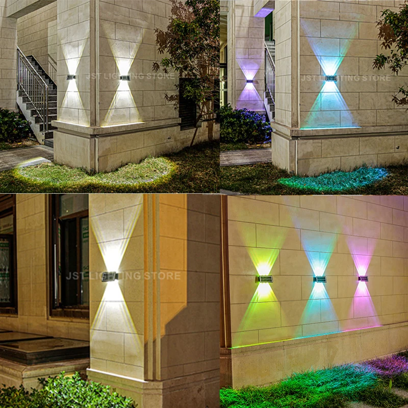 Solar LED Wall Light Outdoor Waterproof Garden Lights Wall Washer Villa Exterior Wall Lamp Terrace Strong Brightness Solar Lamps