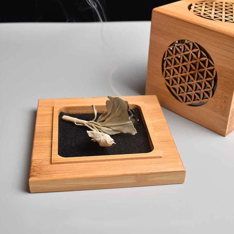 

Arabic Coil Incense Burner Zen Hollow Bamboo Wooden Tower Burner Stick Incense Holder Sandalwood Censer Home Cone Incense Base