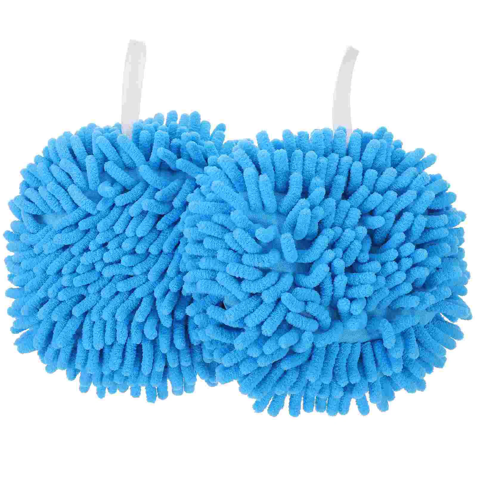 

2 Pcs Towel Chenille Handball Hanging Towels Drying Balls Wipe Bathroom Supplies