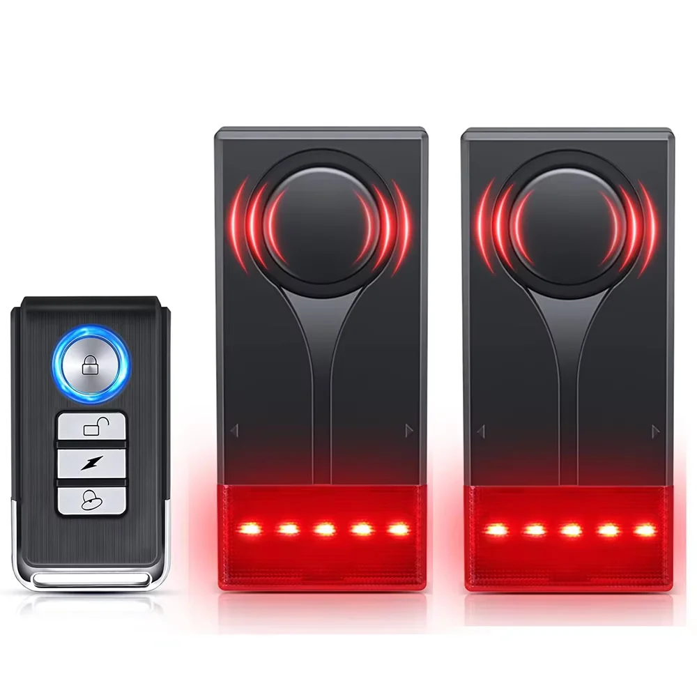 Wireless Car Vibration Burglar Alarm With Light 108dB Loud Car Door And Window Anti Theft Alarm Bike Motorcycle Security Alarm 7