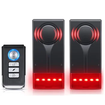 Wireless Car Vibration Burglar Alarm With Light 108dB Loud Car Door And Window Anti Theft Alarm Bike Motorcycle Security Alarm 7
