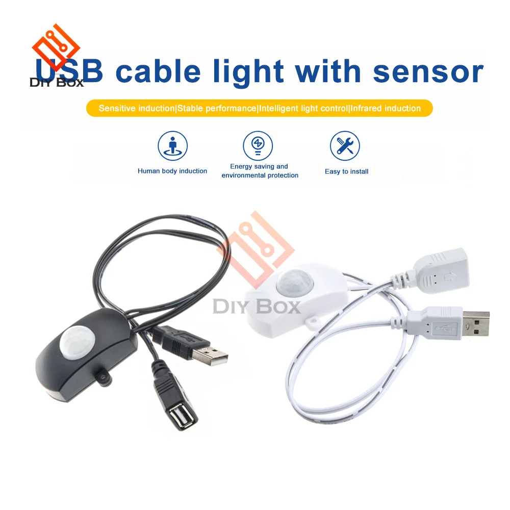 Motion Sensor Human Presence Sensor Motion Detector DC 5V/12V/24V USB DC Body Infrared PIR Motion Sensor Switch Human Motion Sensor Detector Switch For LED Light Strip Automatic