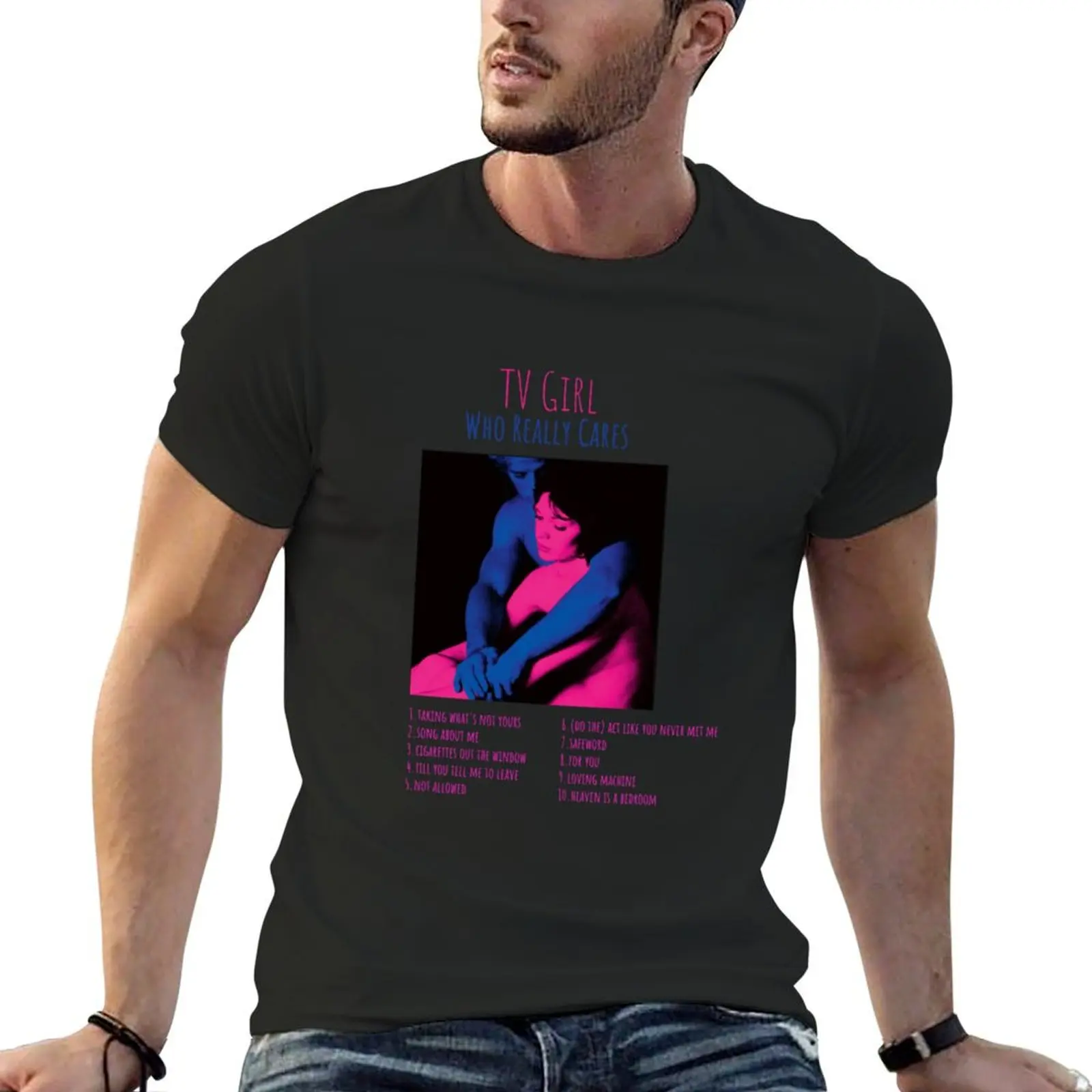 

ТВ футболка с логотипом девушки-кто действительно ухаживает за альбомом футболка с логотипом аниме одежда Эстетическая одежда для мальчика футболки для мужчин графика