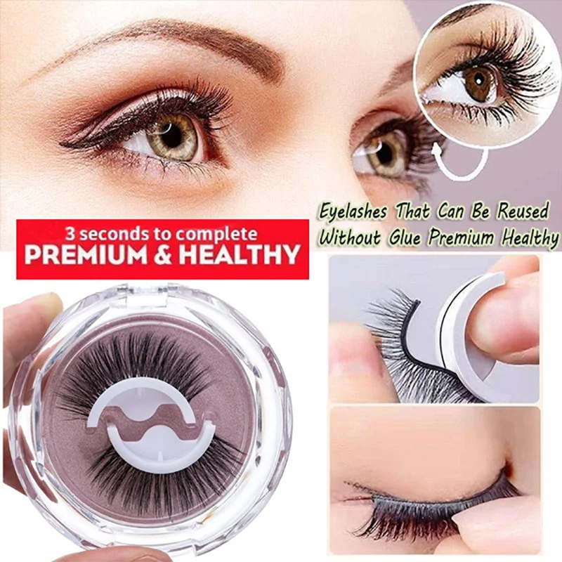1pair Gluefree False Eyelashes Wispy Natural Lashes Long Eyelash Self