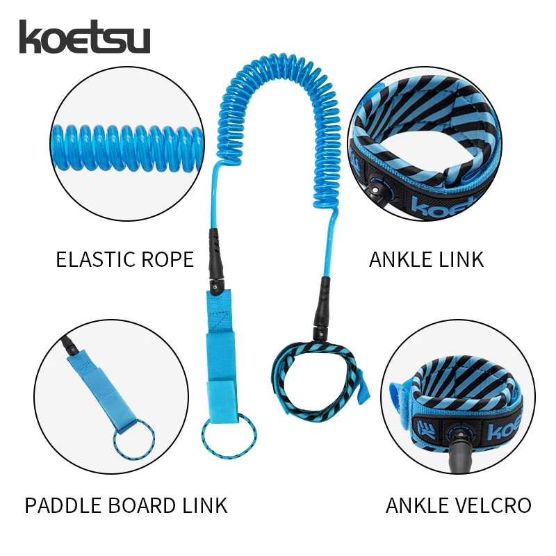 Sup Foot Leash Stand Up Paddleboard TPU Elastic Rope Foot Rope Surfing Accessiries Safe 31.5inches Surfboard