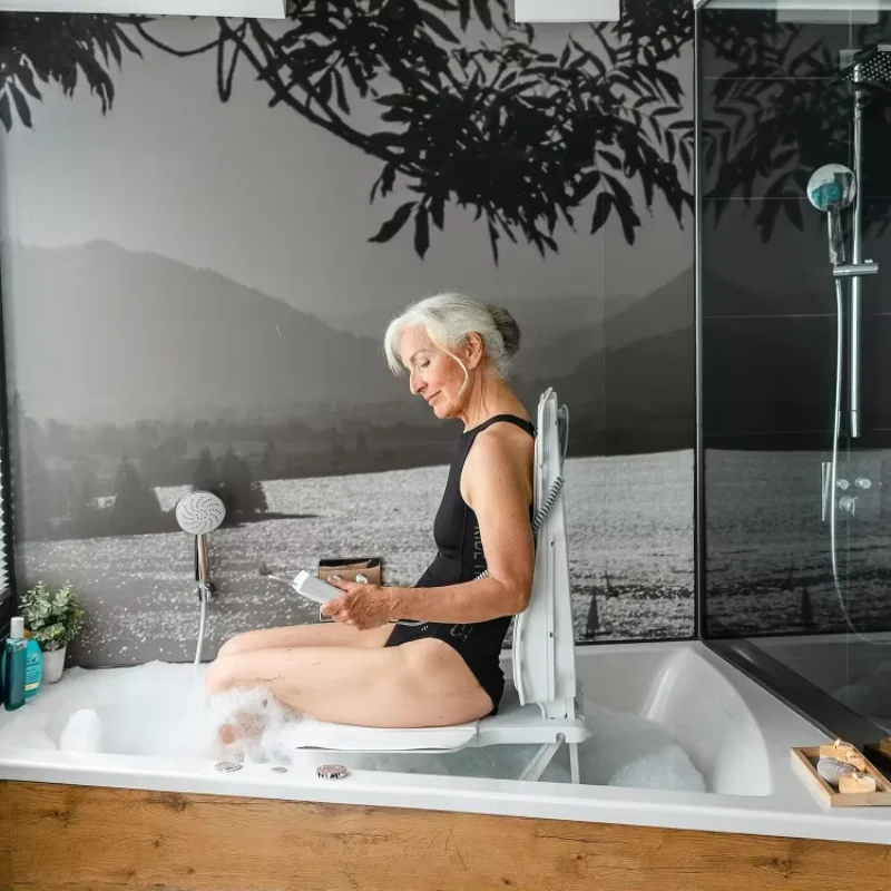 Reclining Electric Auto Bath Lifter & Tub Chair Lift,Dive Bath Lift Chair, Bathtub Seat Transfer Chair with Open Seat Design 4