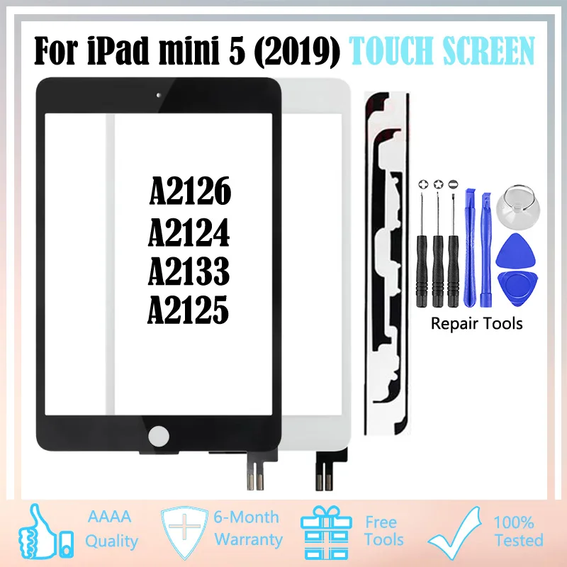 

New For Apple iPad mini 5 A2126 A2124 A2133 A2125 Touch Screen Digitizer Not Home Button assembly Front Glass Touch Panel