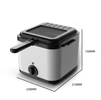 Friteuse électrique multifonction carrée 110V 220V 1000W 2,5L en acier inoxydable pour la maison 4