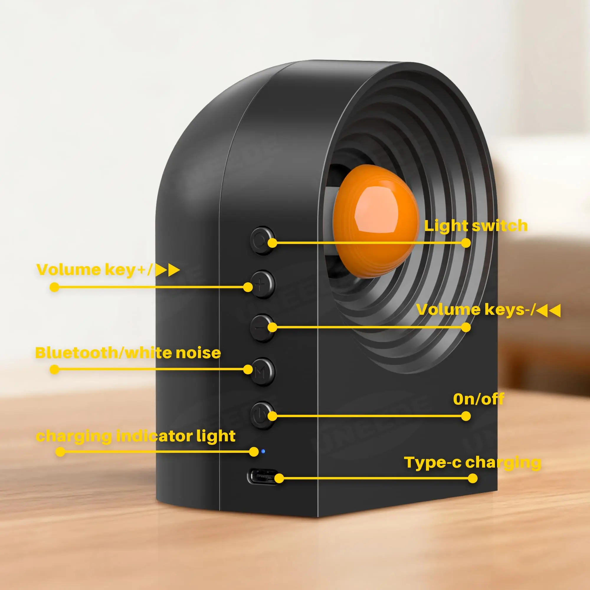 Portable White Noise Bluetooth Speaker Night Light Sleep Aid Soundbar   Wireless TWS Stereo Music Player for Sleeping Meditation