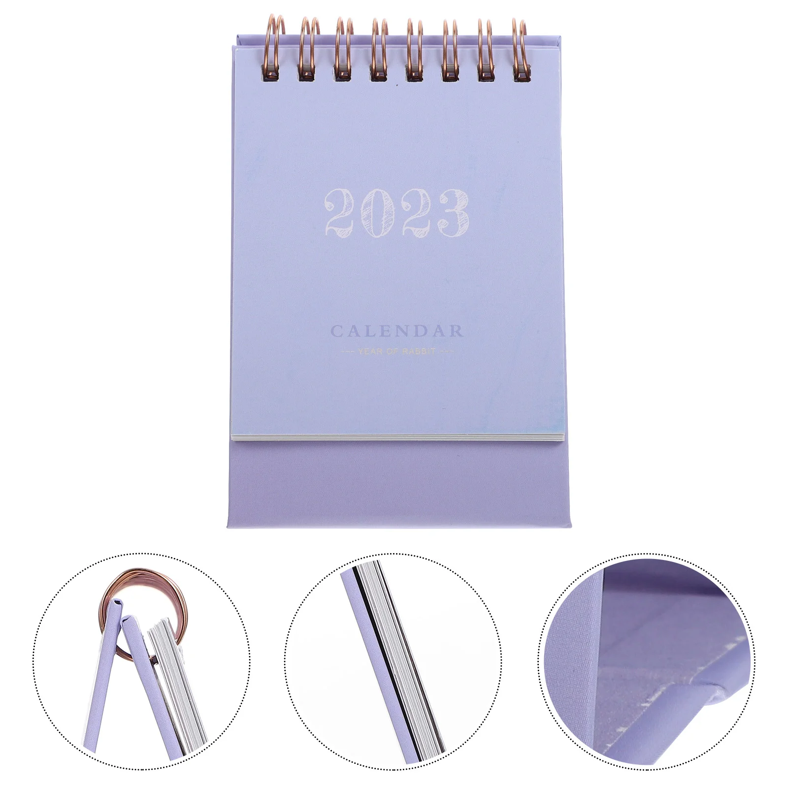 Calendars Mini Desk Household Home Supply Portable Desktop Standing Purple Convenient Month Miss