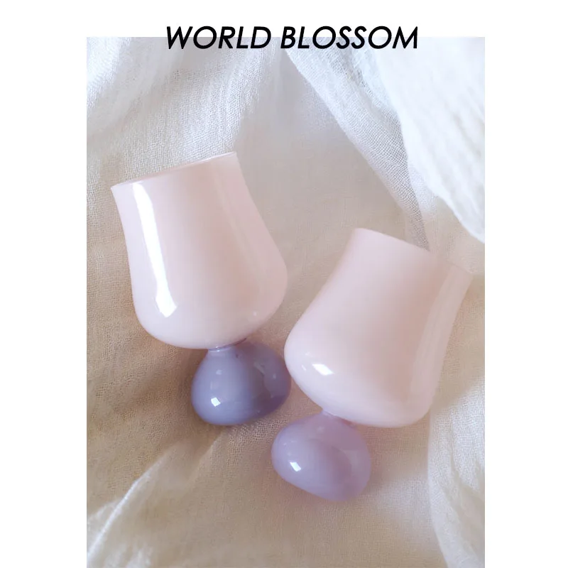 Human Blossom Milk Color Glass Water Cup Valentine's Day Gift Original Color Cup