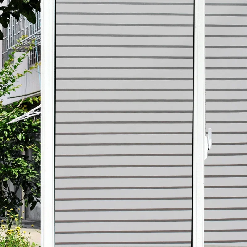 2/3/5 Meter Frosted Window Film For Window Privacy Adhesive Glass Sticker With Glue White Wide Stripes Bathroom Bedroom - Image 3