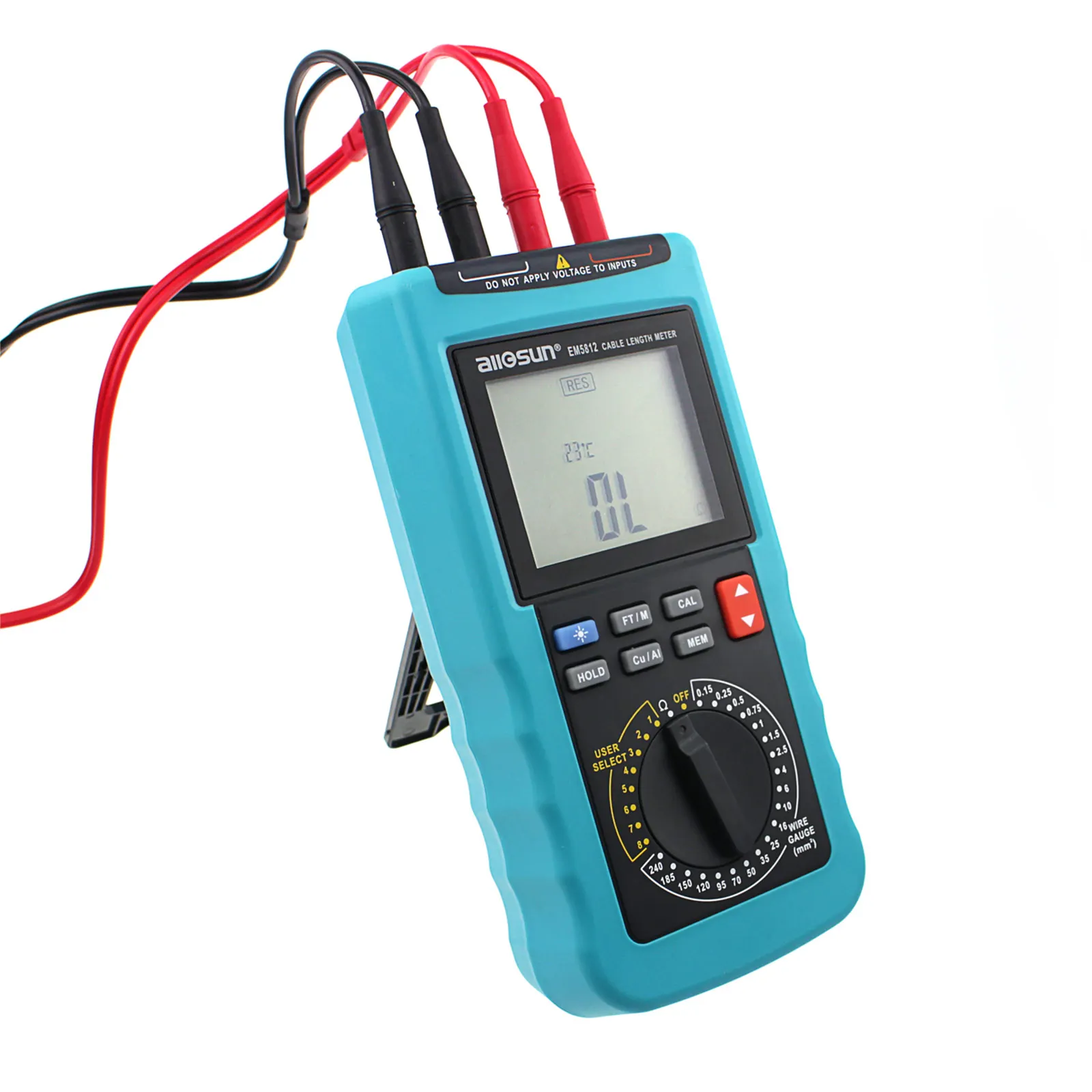 

Modern Digital Cable Length Meter 4 1/2 Digit Display Automatic Temperature Compensation 20 Pre-Set Wire Gauge ALL SUN EM5812