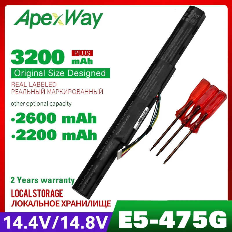 

14.8V Laptop Battery for Acer AS16A8K Aspire E5-475 E5-475G E5-553 F5-573 E5-575 E5-575T E5-576G E5-774 F5-771G TravelMate TX40