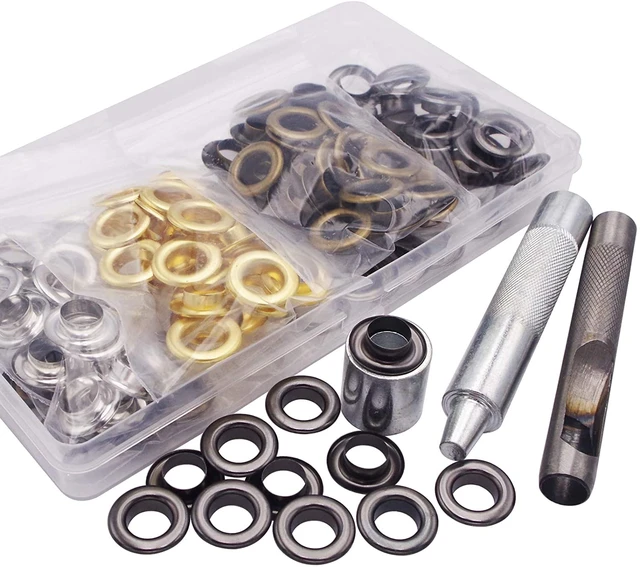 12MM Grommet Kit General Tools - Rustproof Solid Brass Grommets for Tarp  Repair, Reinforcing Canvases, and Fabric