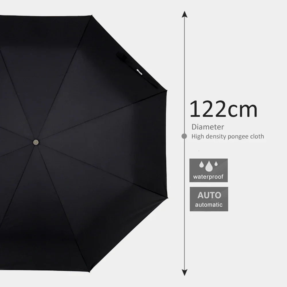 Parachase Large Rain Umbrella For Men 120cm Big Folding Automatic Umbrellas Windproof 8K Outdoor Parasol automatic umbrella folding umbrella