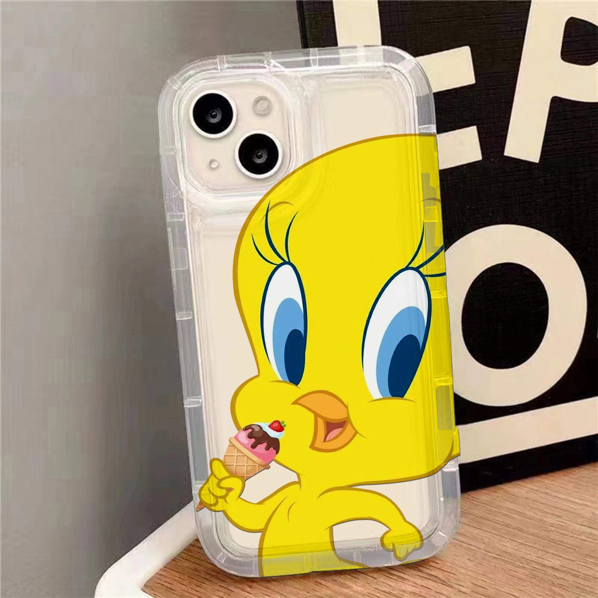 Cartoon Tweetys Bird Airbag Anti-Fall Clear Phone Case