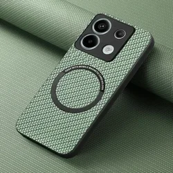 Luxury Leather Back Panel Magnetic Case - Premium Edition for Xiaomi 17T (Green)