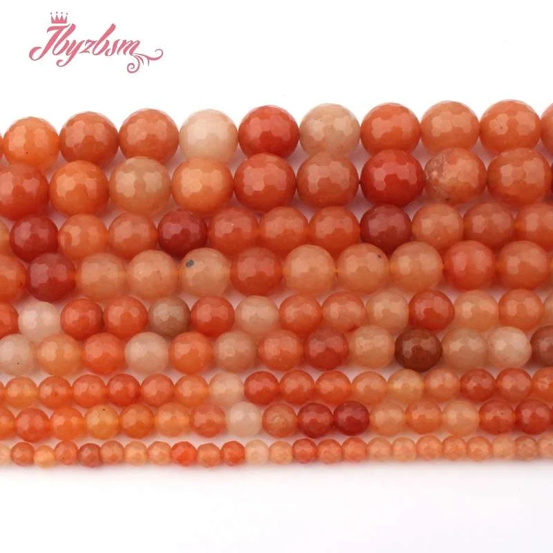 

4,6,8,10,12mm Faceted Round Beads Ball Red Aventurine Stone Beads For DIY Necklace Bracelets Jewelry Making 15" Free Shipping