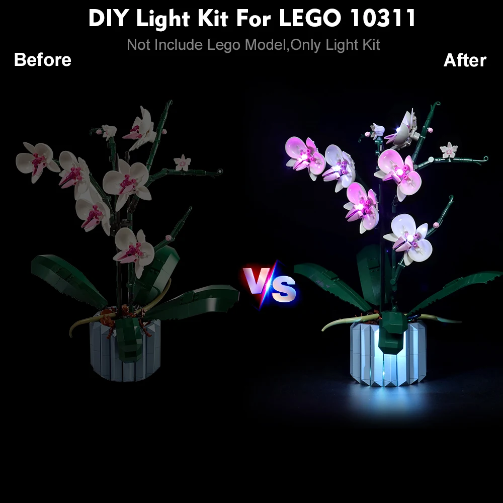 Vonado LED Light Kit for 10311 Orchid Building Blocks Set (NOT Include the Model) Bricks Toys For Children