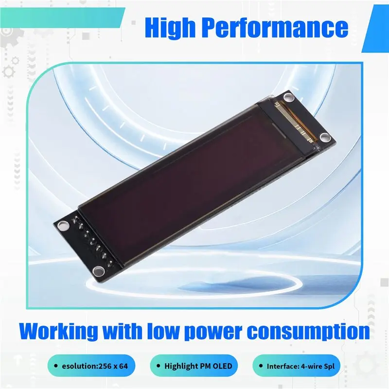 【프로모션】2X 실제 OLED 디스플레이 2.08인치 256X64 그래픽 LCD 모듈 흰색 디스플레이 화면 LCM 화면 SH1122 컨트롤러 지원 SP
