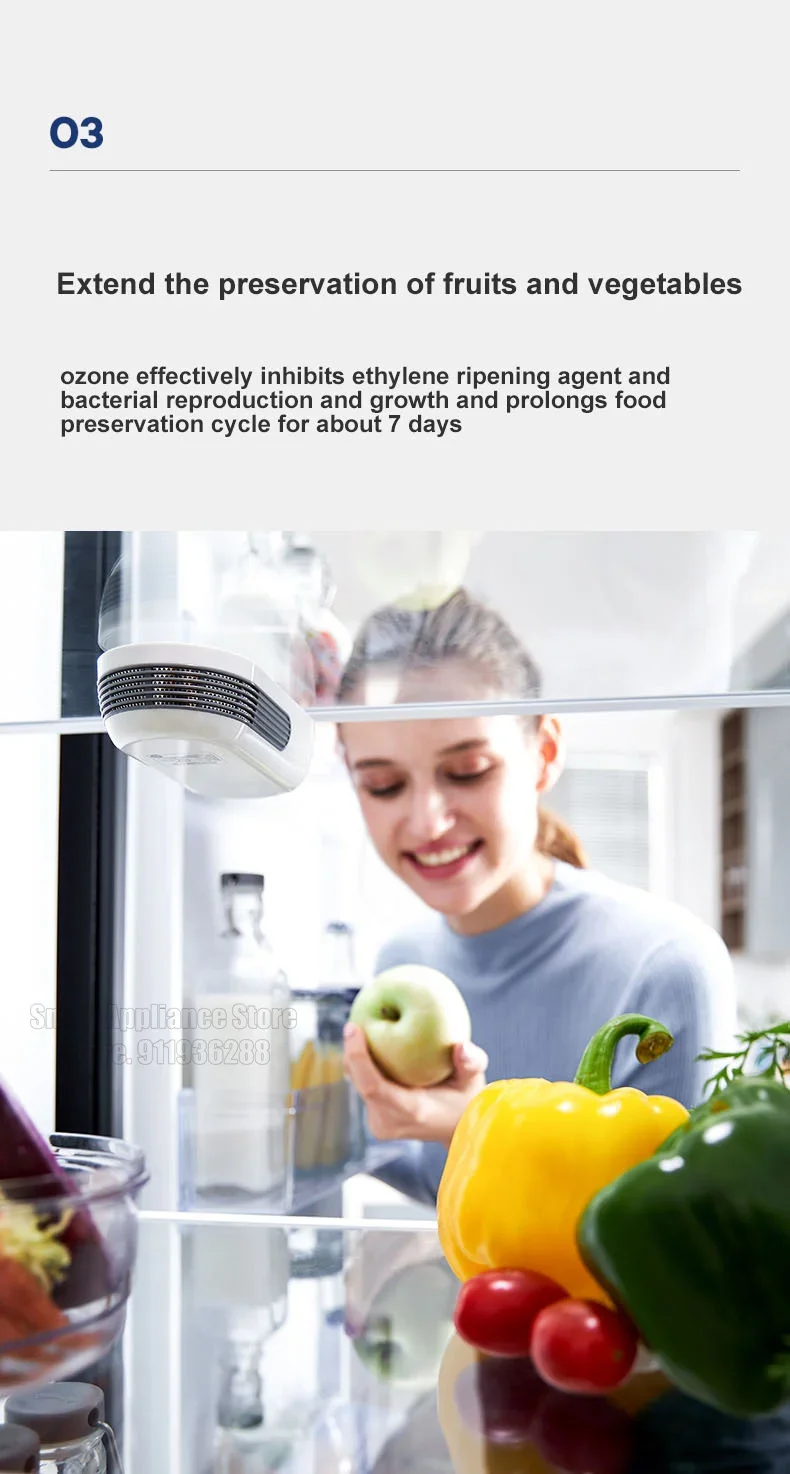 MORPHY RICHARDS Refrigerator Deodorizer Purifier Ozone Sterilization Deodorization Cleaner 2500mAh Rechargeable MR2060