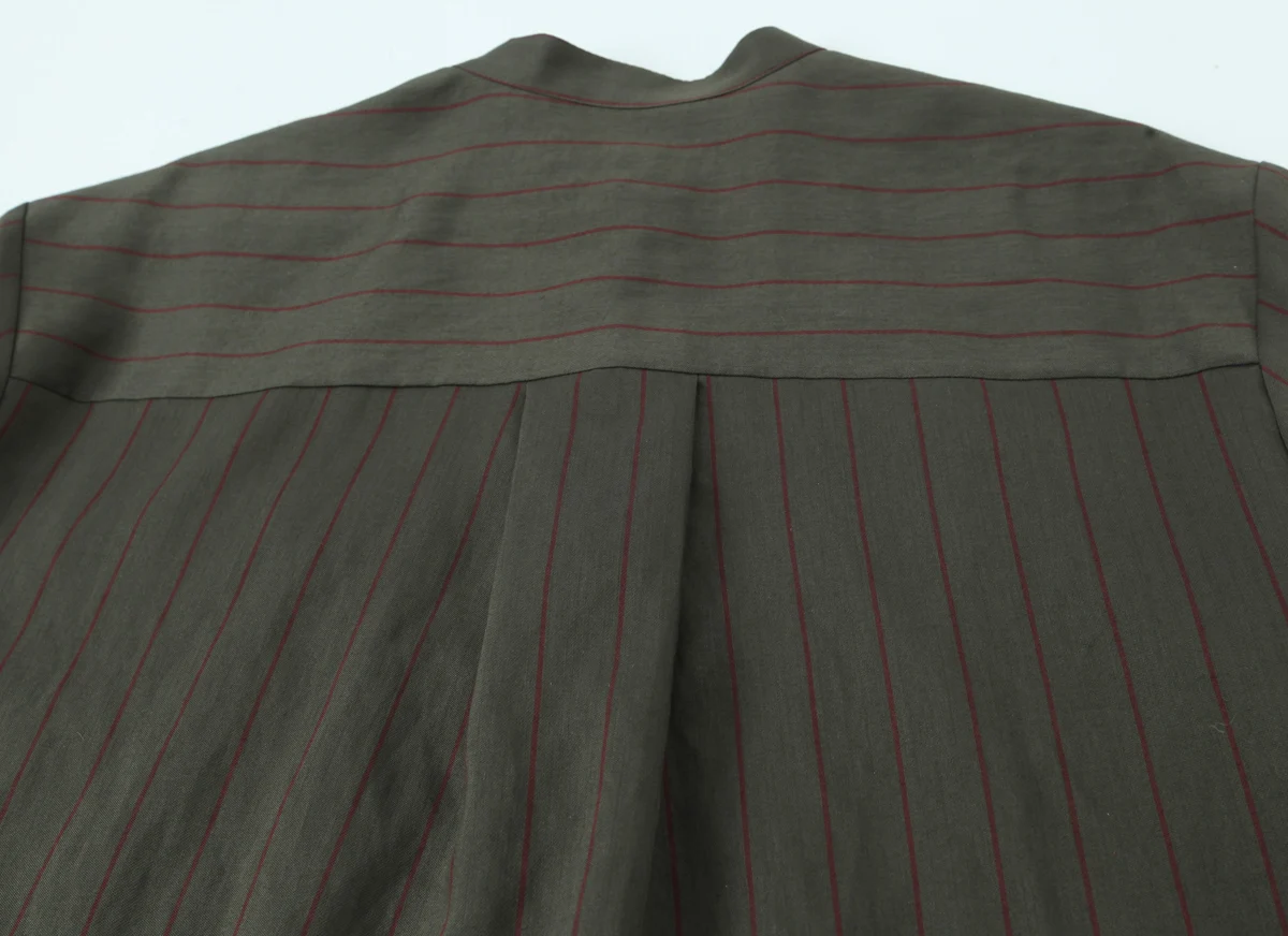 Women's Striped Stand Collar Shirt Spring Autumn New Female Long-Sleeve Shirt Lady Loose Fit Casual Fashion Versatile Blouse Top