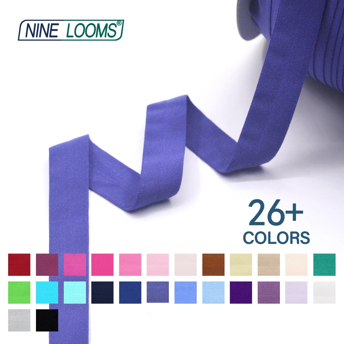 NINE LOOMS Matte Fold Over Elastics FOE 3/4" 20mm Solid Non-Shiny Spandex Bands Unterwäsche Dessous Kleid Nähbesatz 2 5 10 Yard – Detail 20