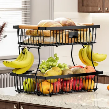 Double-Layer Kitchen Organizer Shelf – Multi-Purpose Storage Rack for Spices, Vegetables, Fruits & Bathroom Essentials 1