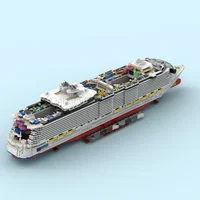High difficulty MOC Ocean Oasis Giant Cruise Technology Building Blocks Creative Assembly Toy Models Children's Gift Ship 2