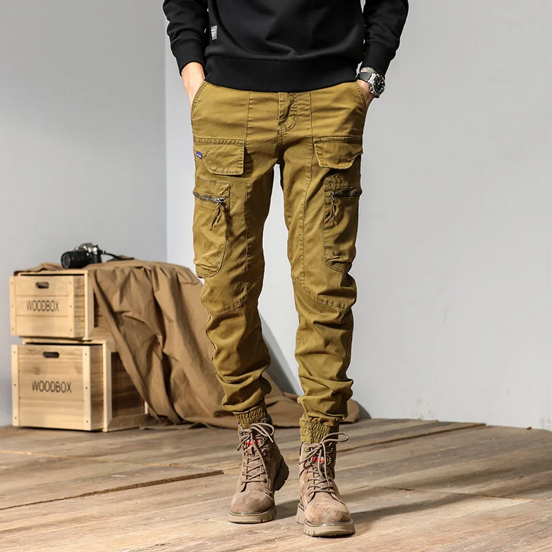 thumbnail image 1 of CAAYU Joggers pantalones Cargo hombres Casual Y2k pantalones masculinos multibolsillos pantalones de chándal ropa de calle Techwear pista táctica pantalones grises hombres, 1 of 4