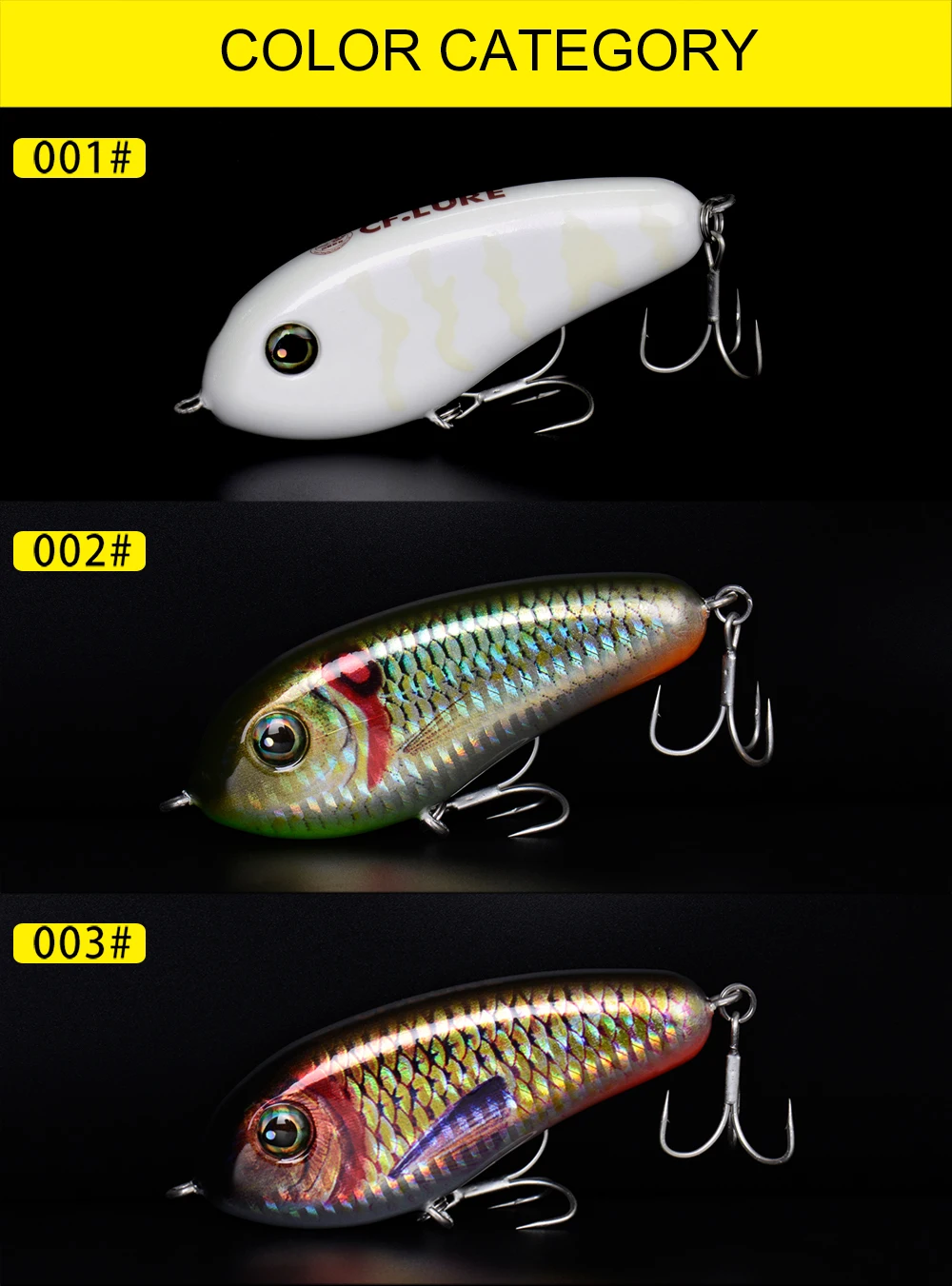 Description Picture 3 of itemSinking Jerk Outdoor Activities Bait Fishing  95mm 40g  Pencil  Luminous  Artificial  Little Darling Middle with Mustad Hook