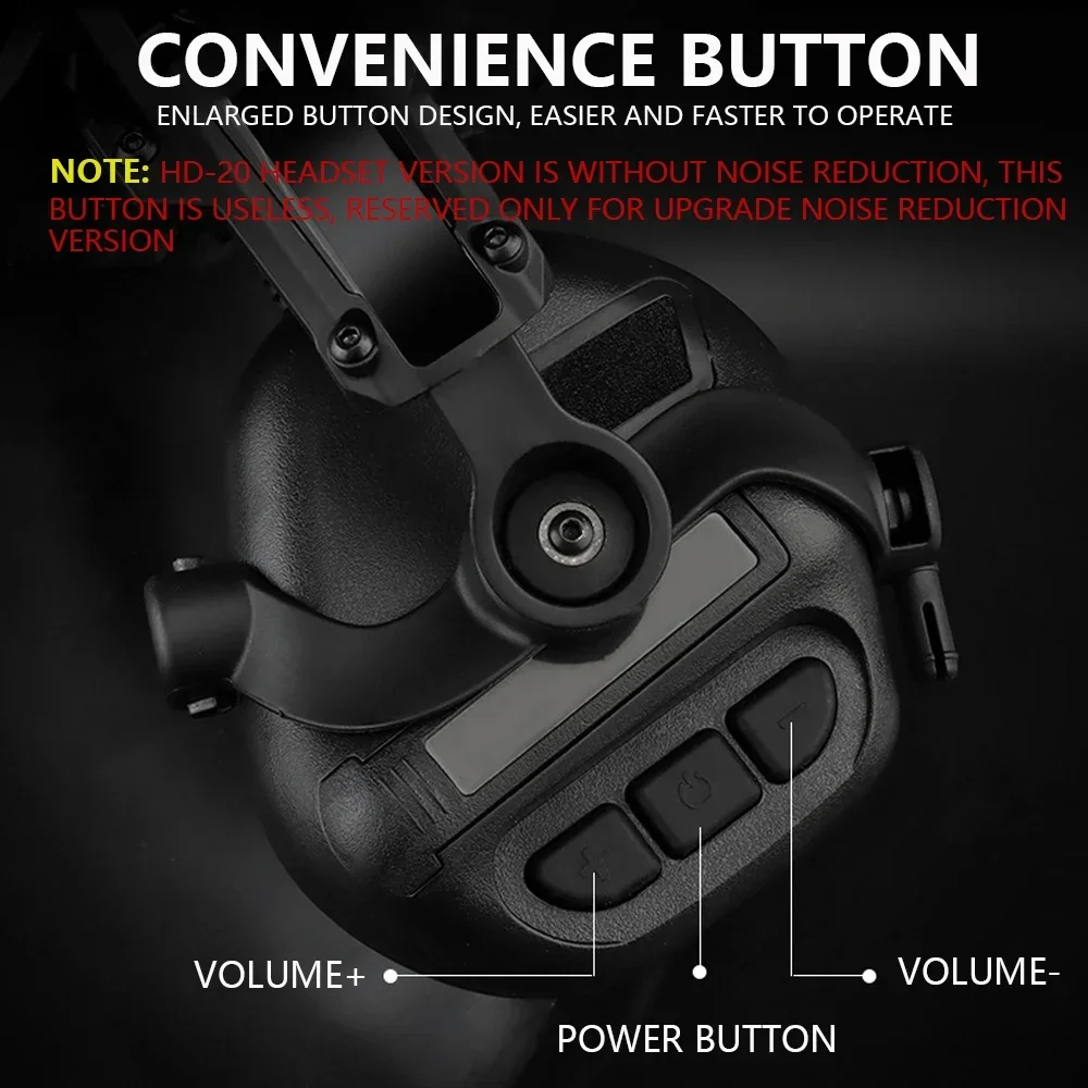 GEN 5 Tactical Headset Shooting Noise Reduction Headset for Helmet Head Mounted 2 in 1 OPS Core ARC and Team Wendy M-LOK