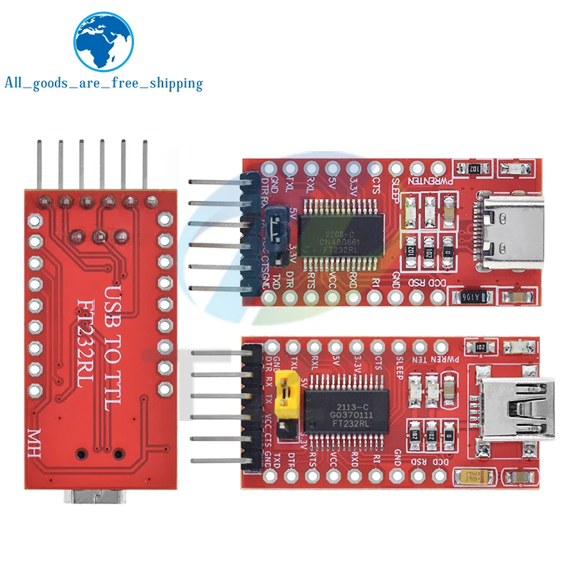 AYWHP FT232RL USB Zu TTL Adapter - 2er Set Mit USB-C Für Arduino & ESP32