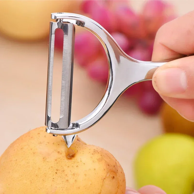 Heavy Duty 304 Stainless Steel Peeler Beam Kitchen Essential for Potato and Vegetable, Y-Shaped Rotatable Peeler Tool