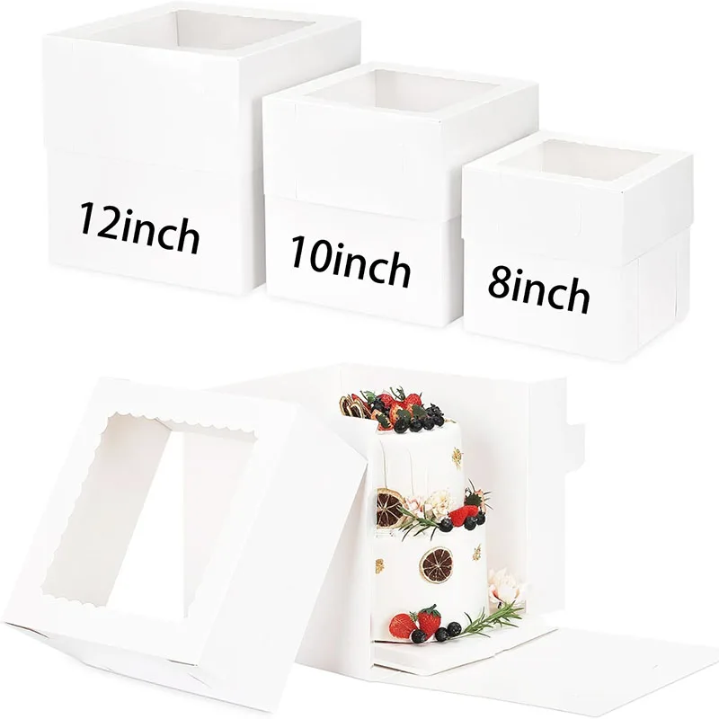 5PCS Kuchen Box Mit Fenster Geburtstag Hochzeit Valentinstag Bäckerei Boxen Gebäck Boxen Kuchen Gebäck Geschenk Verpackung Boxen s135