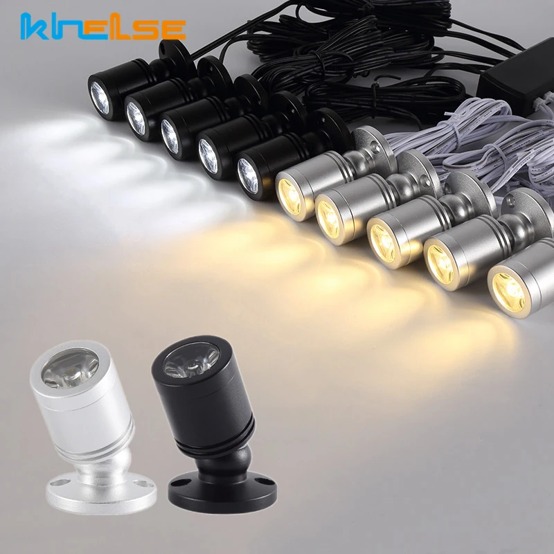 Xking Mini foco LED regulable de 1.5 W 12 V CC para joyería, luces de  exhibición de joyería, carcasa negra, montaje en superficie con regulador