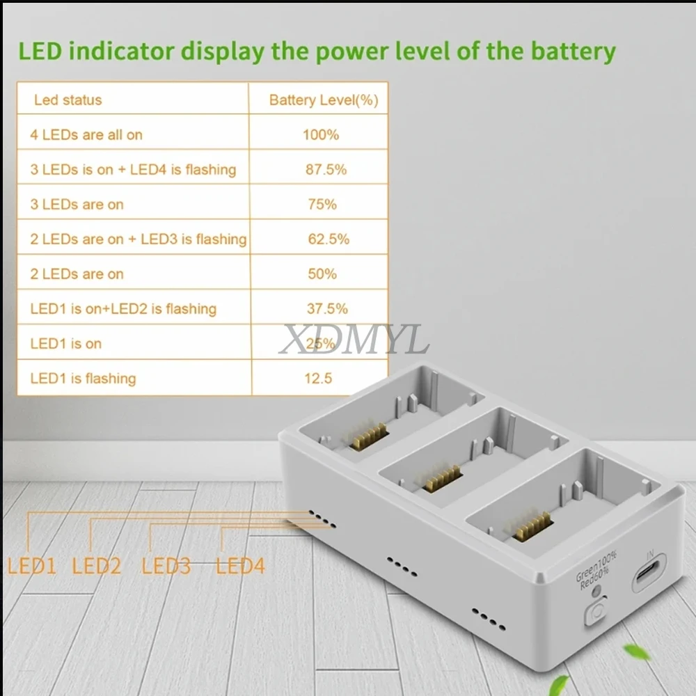 Chargeur intelligent pour batterie drone 3 en 1 PD QC3.0