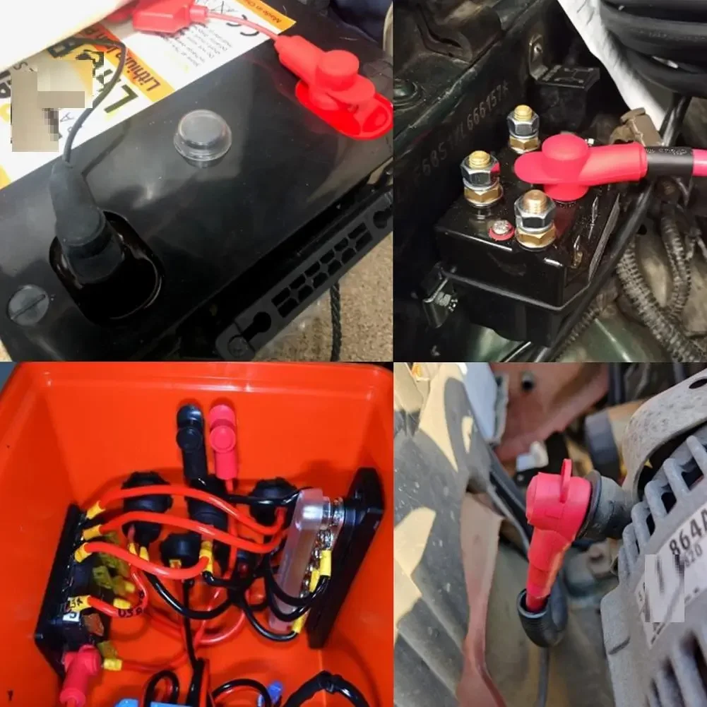 5 Pair Silicone Terminal Covers Car Battery Pile Head Protective Caps Battery Flame Retardant Insulation Sheath Protection Cover