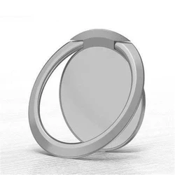 Ultra-Slim Luxury Metal Magnetic Phone Holder & Stand with Finger Grip (Silver)